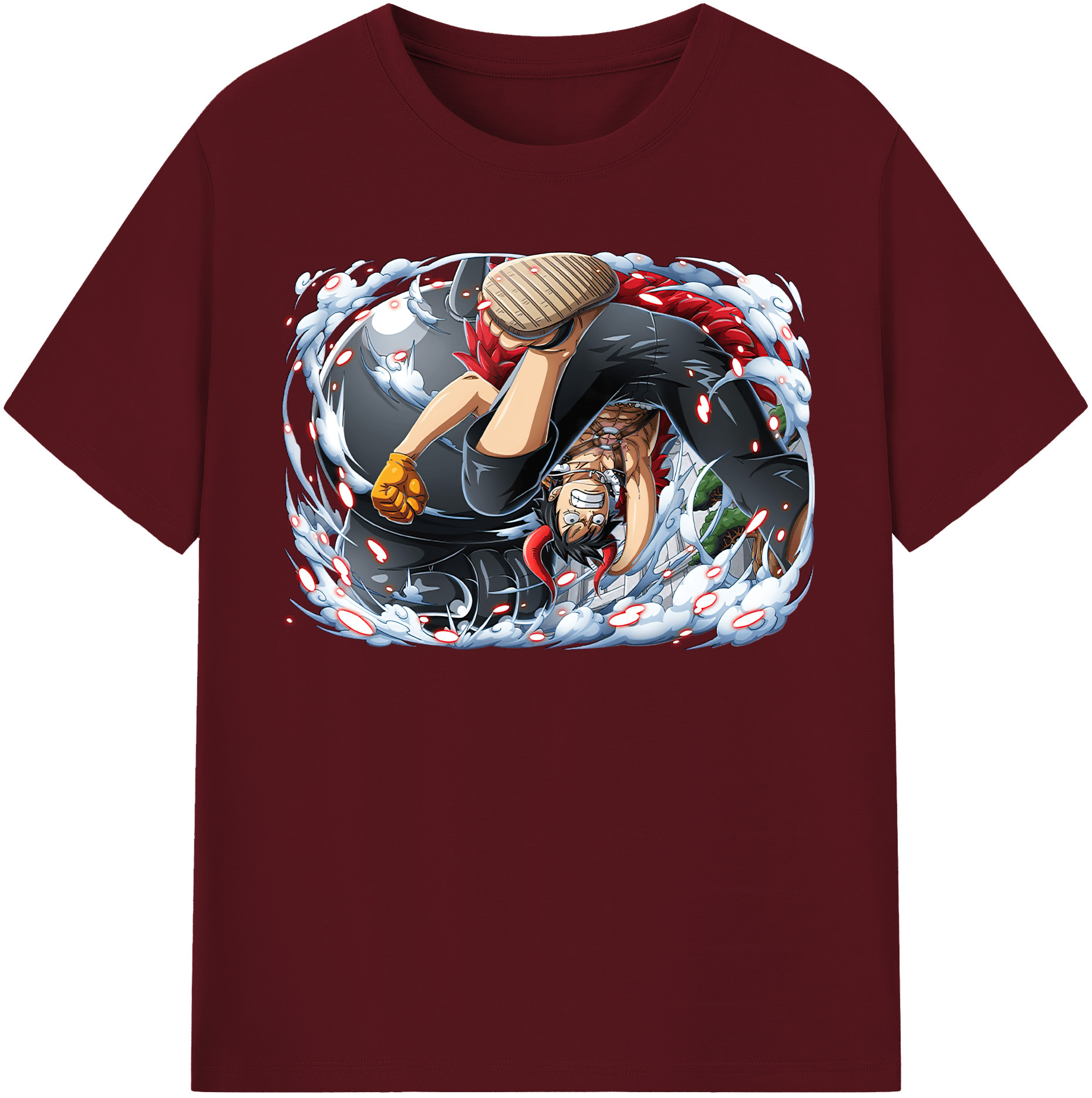 ワンピース モンキー・D・ルフィ ONE PIECE Monkey D. Luffy 綿100％半袖Tシャツ（フロントプリント）